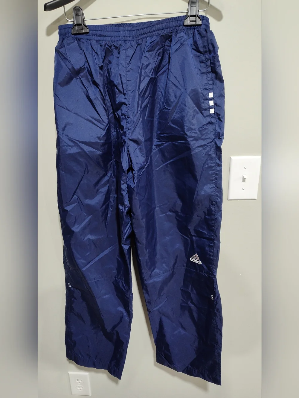 VTG Adidas Windbreaker Track Pants w/Pockets, Mesh-Lined, Men’s M. Blue. 2001 - Picture 1 of 8